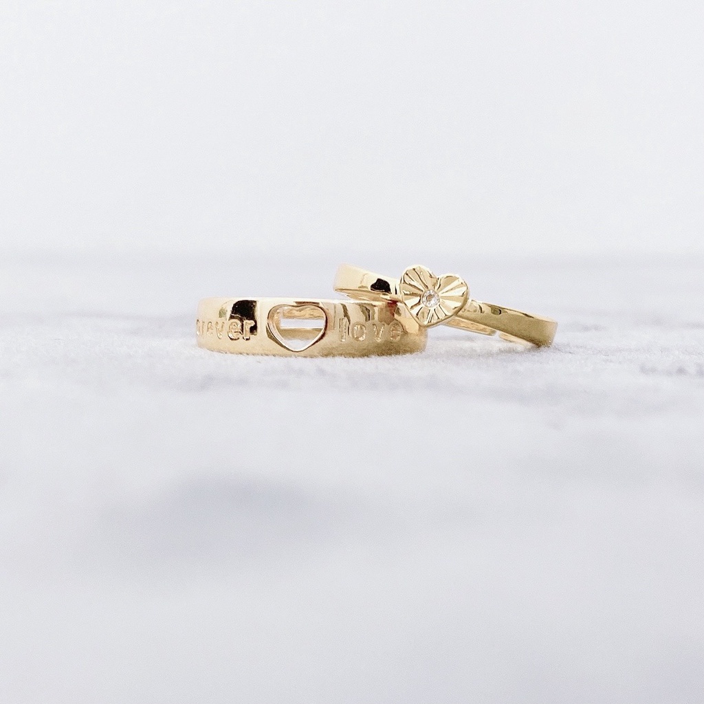 Nhẫn đôi nam nữ MIOCO, Nhẫn cặp đính đá sang trọng cao cấp Jewelry NV01 thiết kế hở dễ dàng điều chỉnh kích cỡ