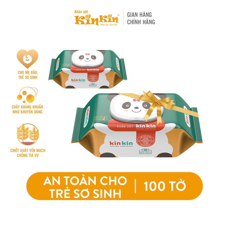 KHĂN ƯỚT KIN KIN 100 TỜ TINH CHẤT YẾN MẠCH