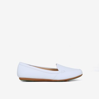 Giày búp bê trắng da cao cấp Christina-Q GBB134