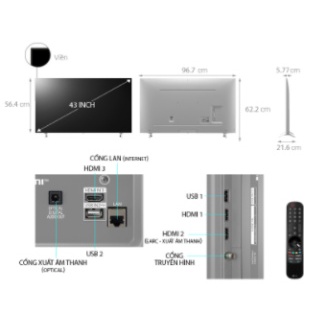 Smart NanoCell Tivi LG 43 inch 4K 43NANO77TPA - Model 2021 - Miễn phí lắp đặt Full (Nguyên seal ) | BigBuy360 - bigbuy360.vn