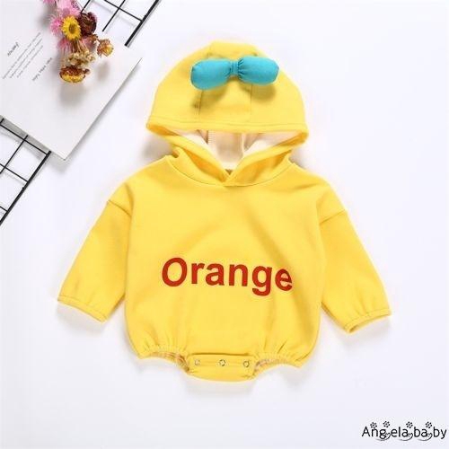 Jumpsuit bodysuit romper liền mảnh vải cotton có nón hoodie cho các bé nhỏ sơ sinh