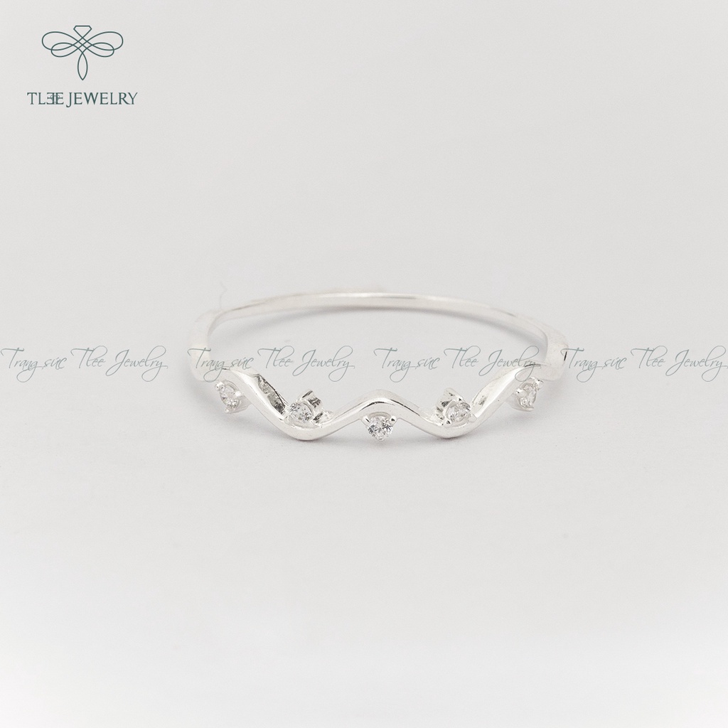 Nhẫn bạc nữ TLEE sóng nạm đá mini xinh xắn NCJ A0175