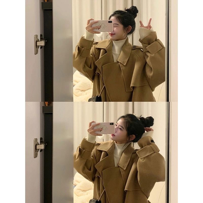 Áo Khoác Dạ Dáng Dài Nữ Phong Cách Retro ❤️