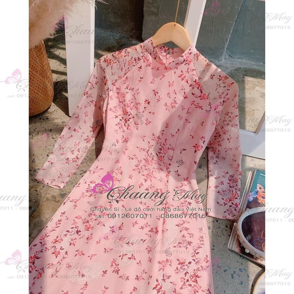 Áo dài hoa nhí đẹp ⚡ FREESHIP ⚡ Áo dài 4 tà hoa nhí dáng truyền thống | BigBuy360 - bigbuy360.vn