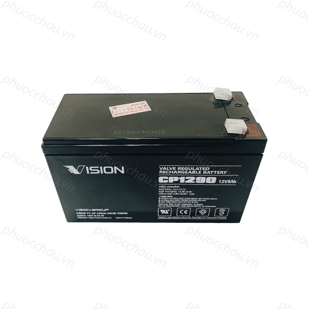 Ắc Quy Vision CP1290 12V-9Ah - Chuyên Dùng Cho Nguồn Dự Phòng (UPS, Inverter,..)