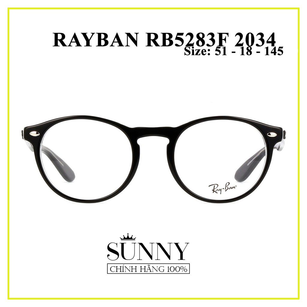 Gọng kính nam nữ Rayban RB5283F 2034 kèm tem thẻ bảo hành chính hãng, bảo hành toàn quốc, thiết kế dễ đeo bảo vệ mắt