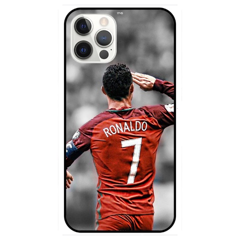 Ốp Lưng Iphone CR7 Cristiano Ronaldo 2 Chất Liệu Kính Cường Lực Dẻo Bóng