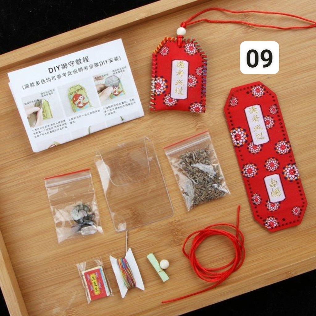 Bộ Kit DIY Tự Làm Túi Gấm May Mắn Omamori Nhật Bản