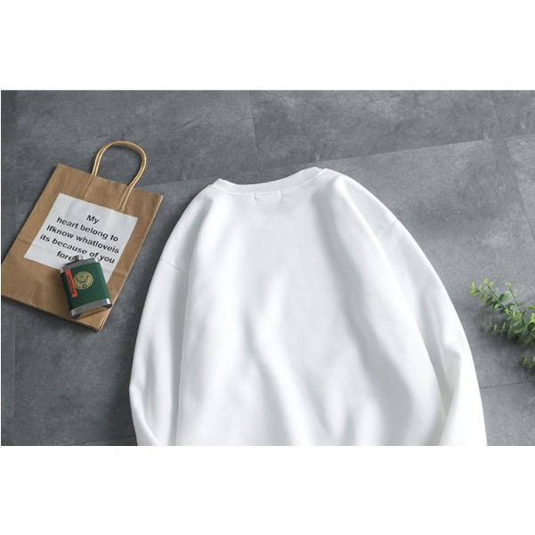 FREESHIP Áo Nỉ Sweater Unisex Chữ Vòng Cổ Phản Quang Siêu Đẹp - sweater nỉ bông chất dày dáng nam nữ | BigBuy360 - bigbuy360.vn