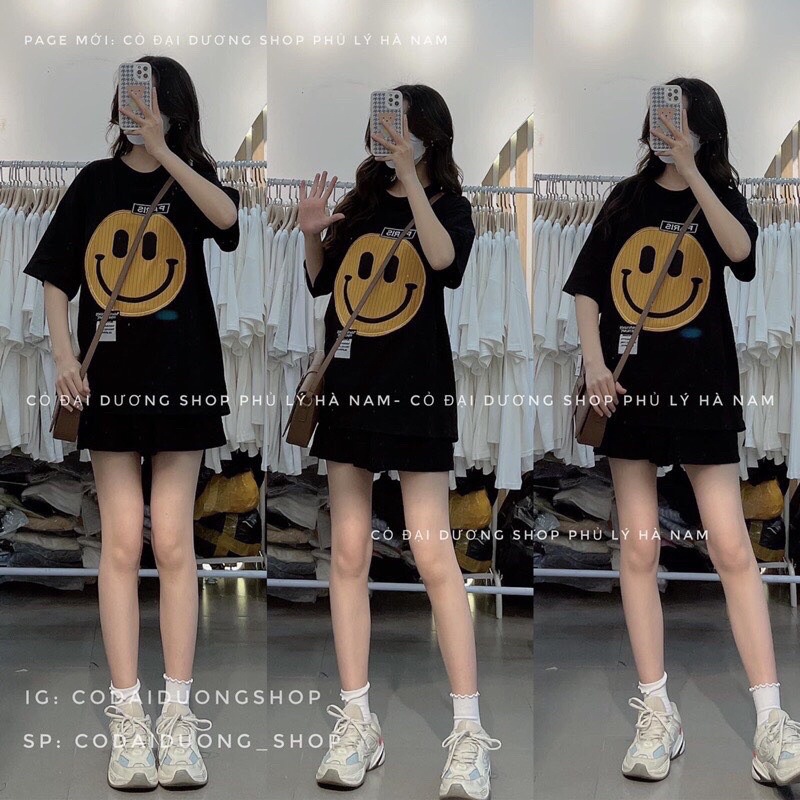 Áo Phông Mặt Cười Nữ Tay Lỡ Hàng Chuẩn Đẹp Mặc Đôi Hay Đơn Dều Đẹp 2022