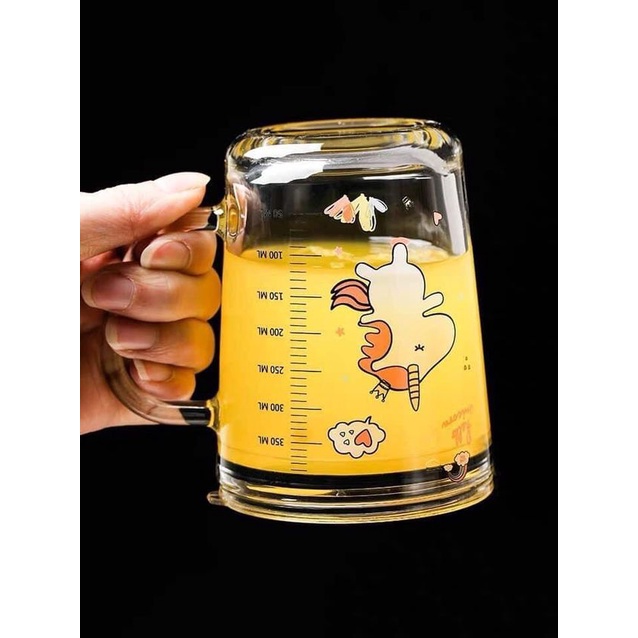 Ly thủy tinh 3 in 1 chia vạch siêu tiện lợi cốc giữ nhiệt có nắp đậy chân không 400ml tặng ống hút thủy tinh Angola_Shop