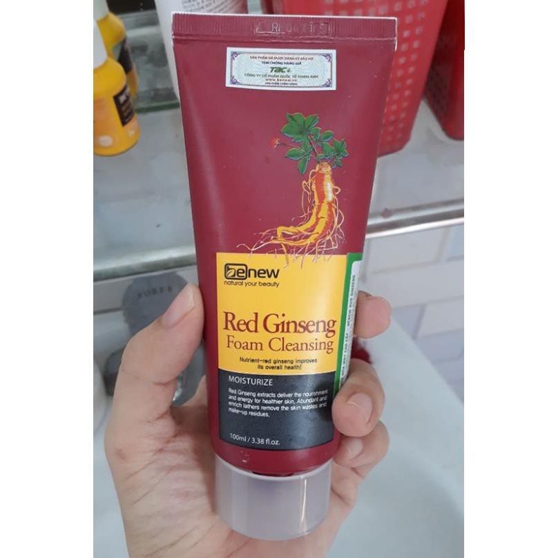 sữa rửa mặt hàn quốc sâm đỏ BENEW RED GINSENG foam cleansing Hàn quốc 100ml/Hộp xóa xạm nám, tàn nhang, dưỡng trắng da