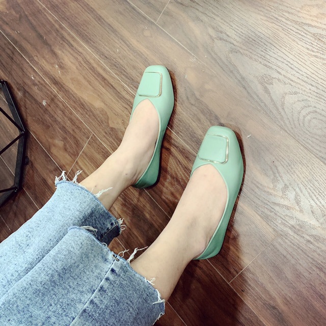 [HÀNG SẴN] GIÀY BÚP BÊ KHOÁ VUÔNG