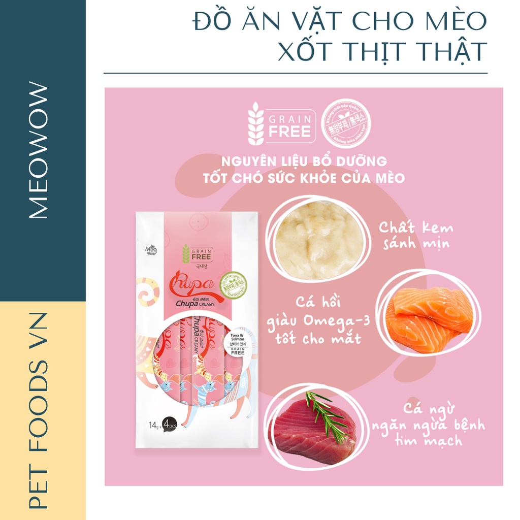 Sốt dinh dưỡng cho mèo MEOWOW Chupa Creamy 56g