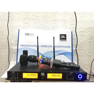 Micro không dây  Cao Cấp {CHÍNH HÃNG}  JBL VM888 hút âm, hát nhẹ , chống hú/rít cực tốt , mic tự ngắt