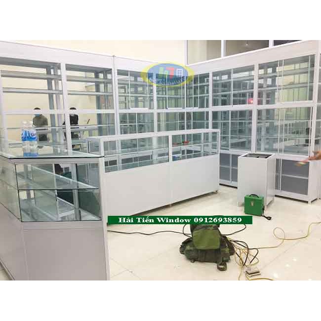 Tủ quầy thuốc tây nhôm kính