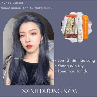 Thuốc Nhuộm Tóc AVATY Màu xanh Dương xám.