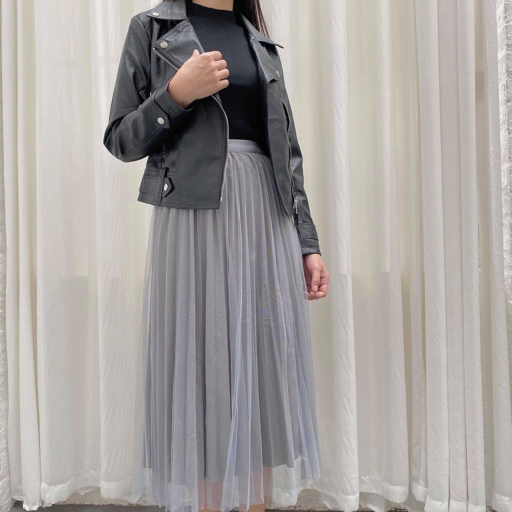 [Mã WABRWA8 giảm 15% đơn 99k] Chân váy voan cạp chun phối nhung dập ly 31v16 by germe | BigBuy360 - bigbuy360.vn