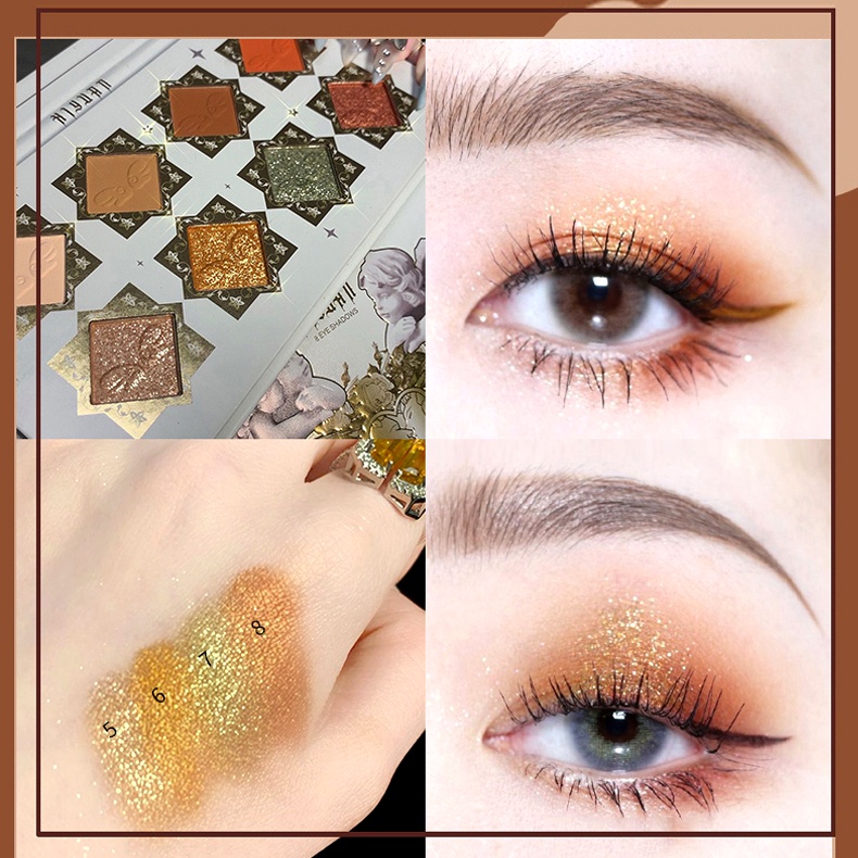 Bảng Phấn Mắt 8 Màu Sắc Ánh Ngọc Trai Tự Nhiên Nhiều Màu Sắc