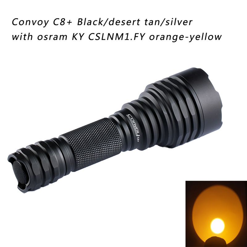 Đèn Pin Convoy C8 + osram KY CSLNM1 Màu VàngĐèn LED Màu Cam Dùng Ngoài Trời