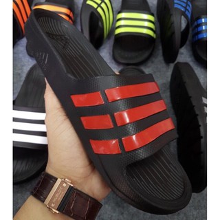 FREESHIP 50K_ Dép Nam Đúc Quai Ngang 3 Sọc Hàng VNXK - Đế Đen Sọc Đỏ