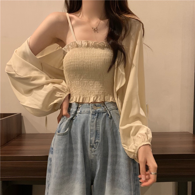 SET THU ÁO 2S + KHOÁC CARDIGAN CROPTOP HOT ITEMS HOT GIRL - KÈM ẢNH THẬT CUỐI