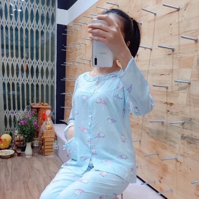 Bộ lanh dài tay mặc sau sinh dành cho mẹ
