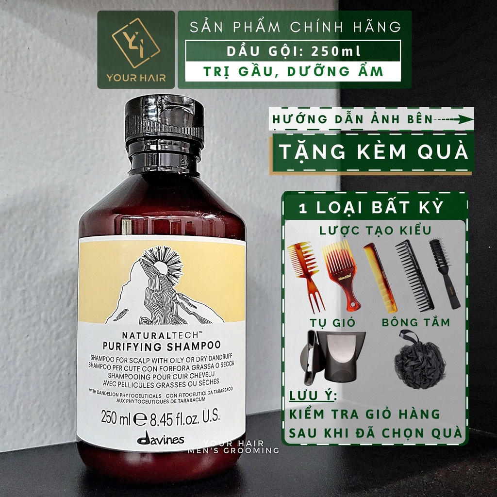  Dầu gội chống gầu ngứa Davines NaturalTech Purifying Shampoo - 250ml & 1000ml