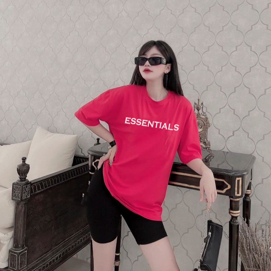 Set bộ đồ nữ áo phông chữ ESS mix quân legging lửng | BigBuy360 - bigbuy360.vn