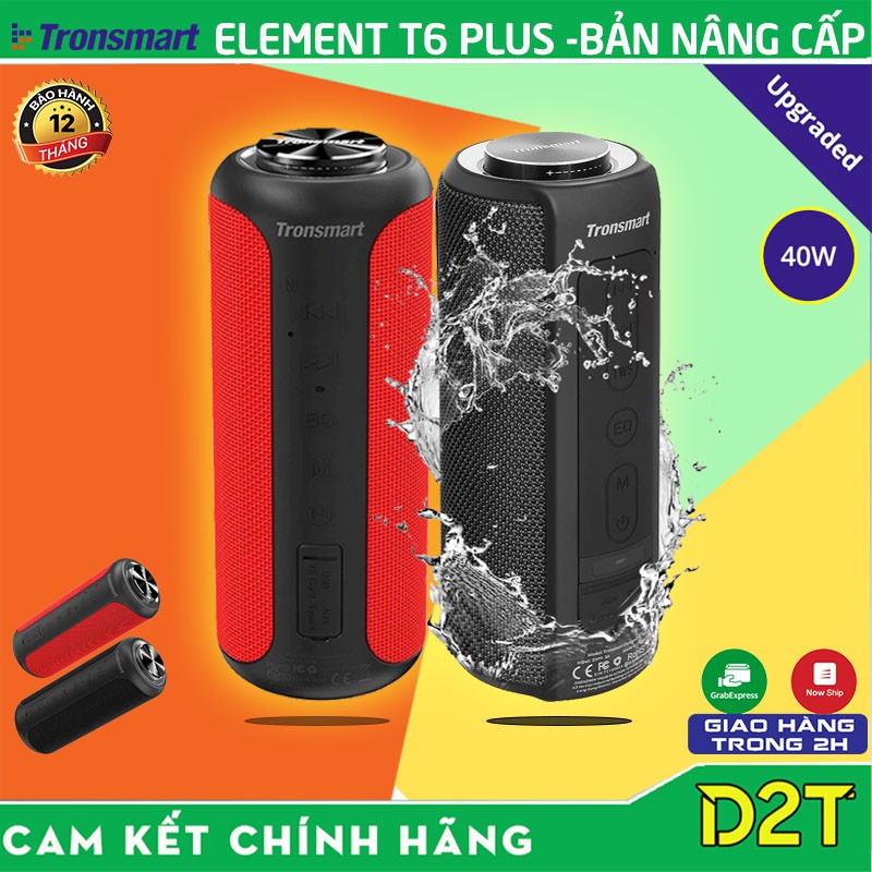 Tronsmart Element T6 Plus | BẢN NÂNG CẤP  | Loa Bluetooth 5.0 công suất 40W, chống nước IPX6, kiêm sạc dự phòng