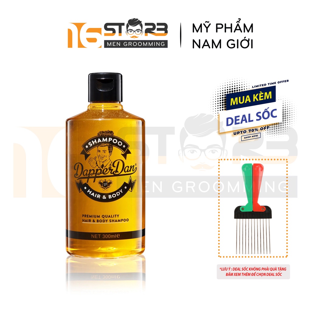 [Chính Hãng 100%] Sữa Tắm Gội 2 trong 1 Dapper Dan Hair &amp; Body Shampoo 300ml Hàng UK