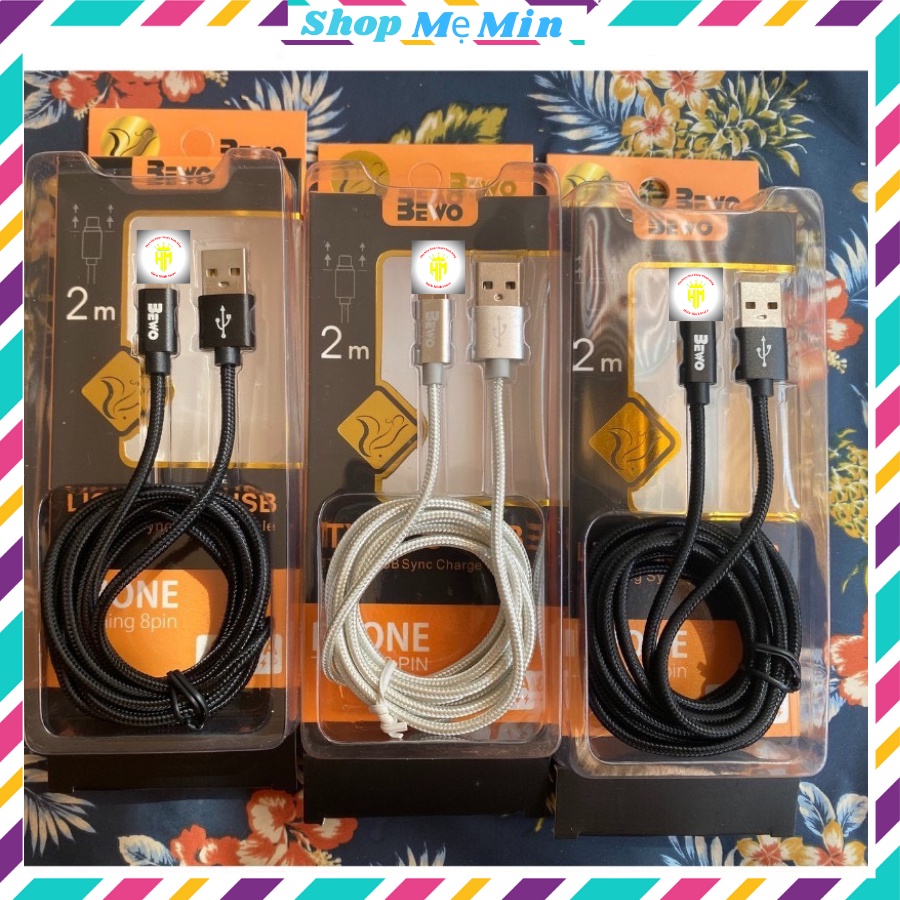 Cáp sạc nhanh dây dù 2M Bewo W-2,ip/tablet táo/Androi/TypeC ,Siêu bền
