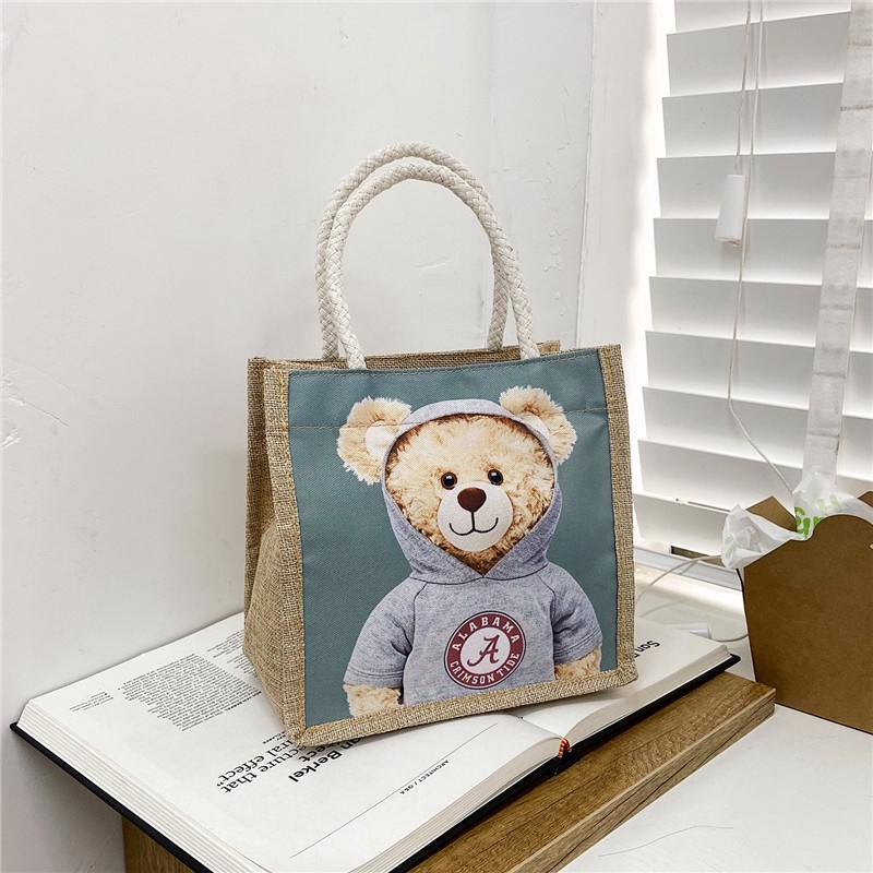 Túi Đựng Cơm Trưa Bằng Vải canvas In Họa Tiết Dễ Thương Xinh Xắn Dành Cho Nữ