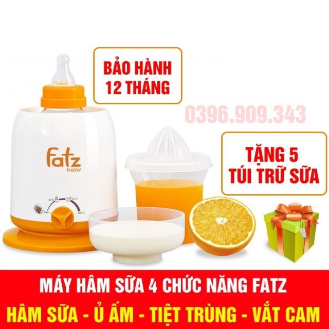 [Mã 267FMCGSALE giảm 8% đơn 500K] Máy hâm sữa và thức ăn 4 chức năng Fatz Baby FB3002S