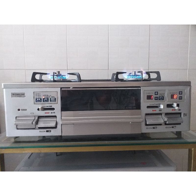 BẾP GAS ĐIỆN TỬ CHỐNG CHÁY NỒI MẶT ĐÁ LÒ NƯỚNG 2 TẦNG LỬA ,HẸN GIỜ TẮT BẾP NẤU NỘI ĐỊA NHẬT BẢN