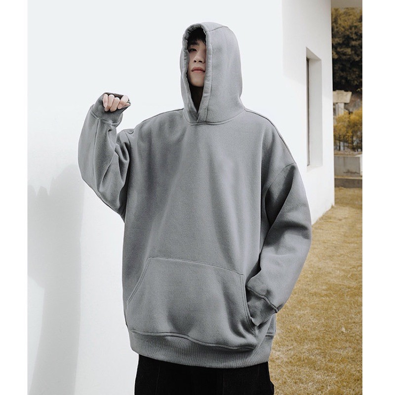 áo hoodie trơn xám nhạt