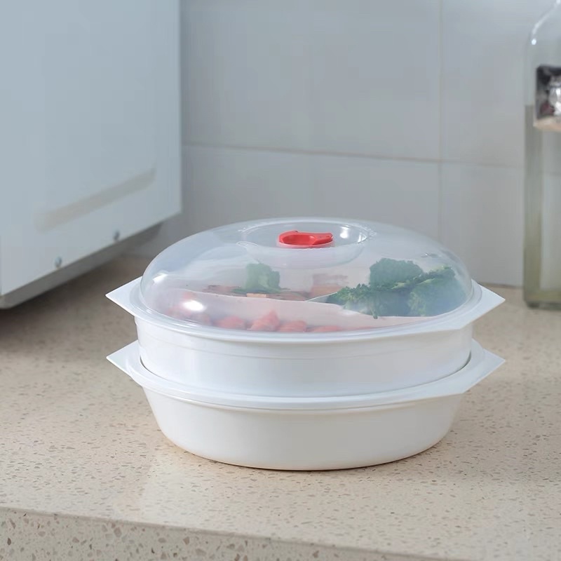 Hộp Cơm 3 Ngăn Chịu Nhiệt Dùng Lò Vi Sóng Hâm Nóng Cam Homeware