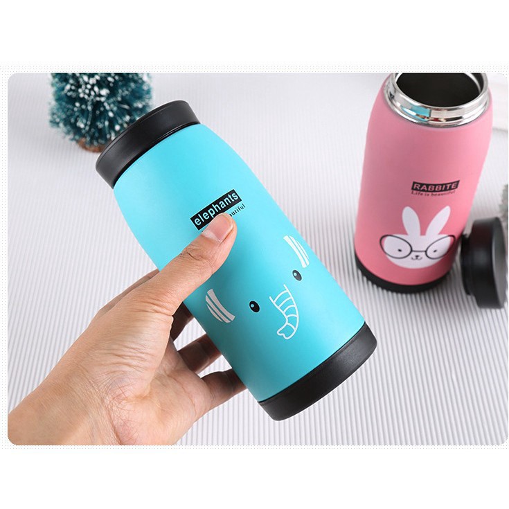 Bình giữ nhiệt inox hình thú cute 360ml chất liệu inox nắp đậy kín đáo chắc chắn Siêu rẻ