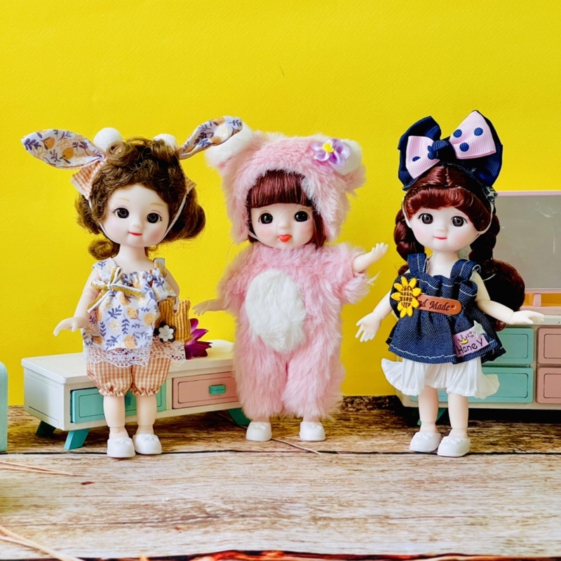 Búp bê BJD 17cm xinh đẹp kèm trang phục quà tặng đồ chơi cho bé gái