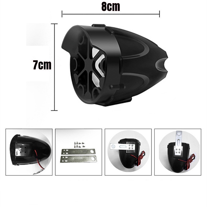 Máy Nghe Nhạc MP3 Radio FM Radio Hai Loa bluetooth 2Inch 12V 20W Chống Thấm Nước Gắn Tay Lái Xe Mô Tô Kawasaki