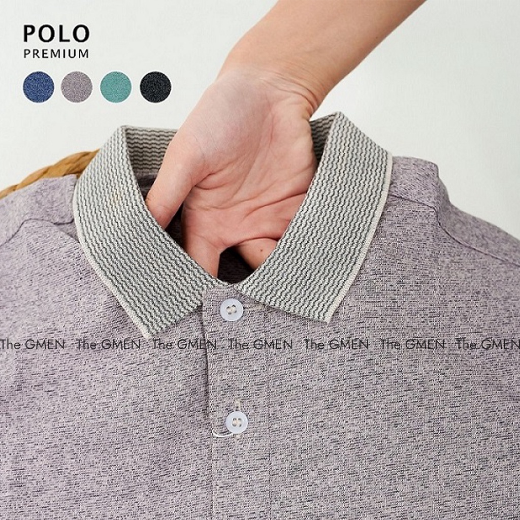 Áo Premium Polo The GMEN thiết kế họa tiết chấm hạt, cotton dày dặn, đứng form