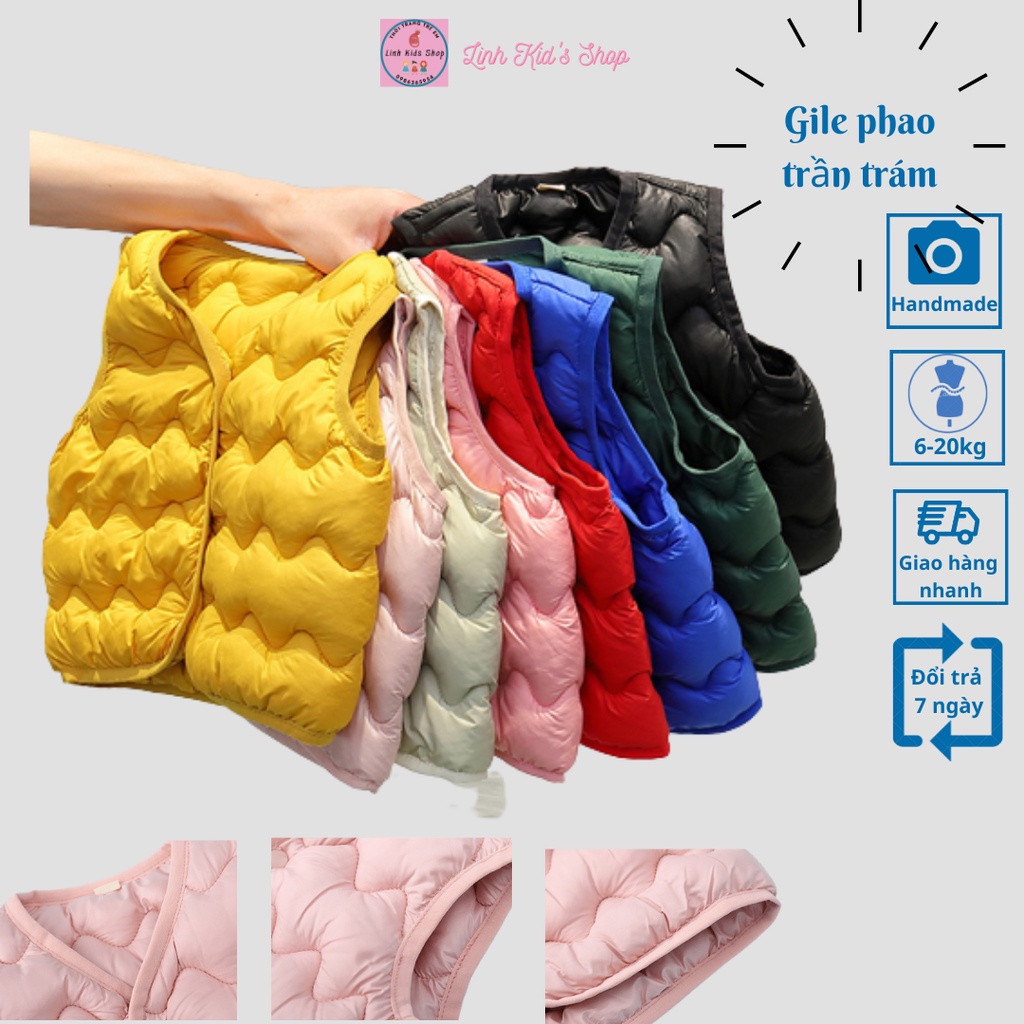 Áo phao gile Quảng Châu siêu nhẹ nhiều hình ngộ nghĩnh cho bé từ 8-23kg