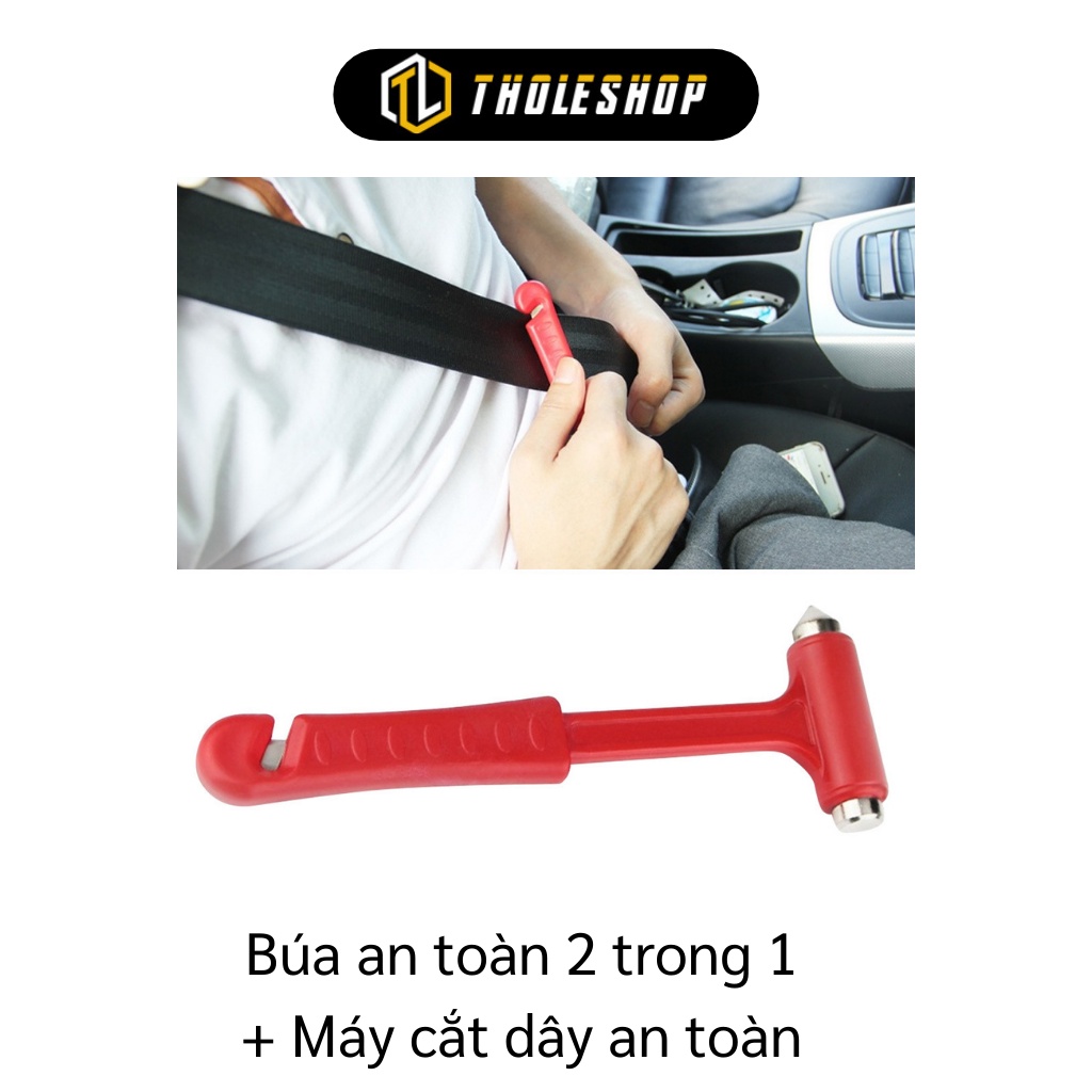 Búa Thoát Hiểm - Búa Cứu Hộ Phá Kính Xe Ô Tô Khẩn Cấp Kèm Dao Cắt Dây Tiện Lợi 8975