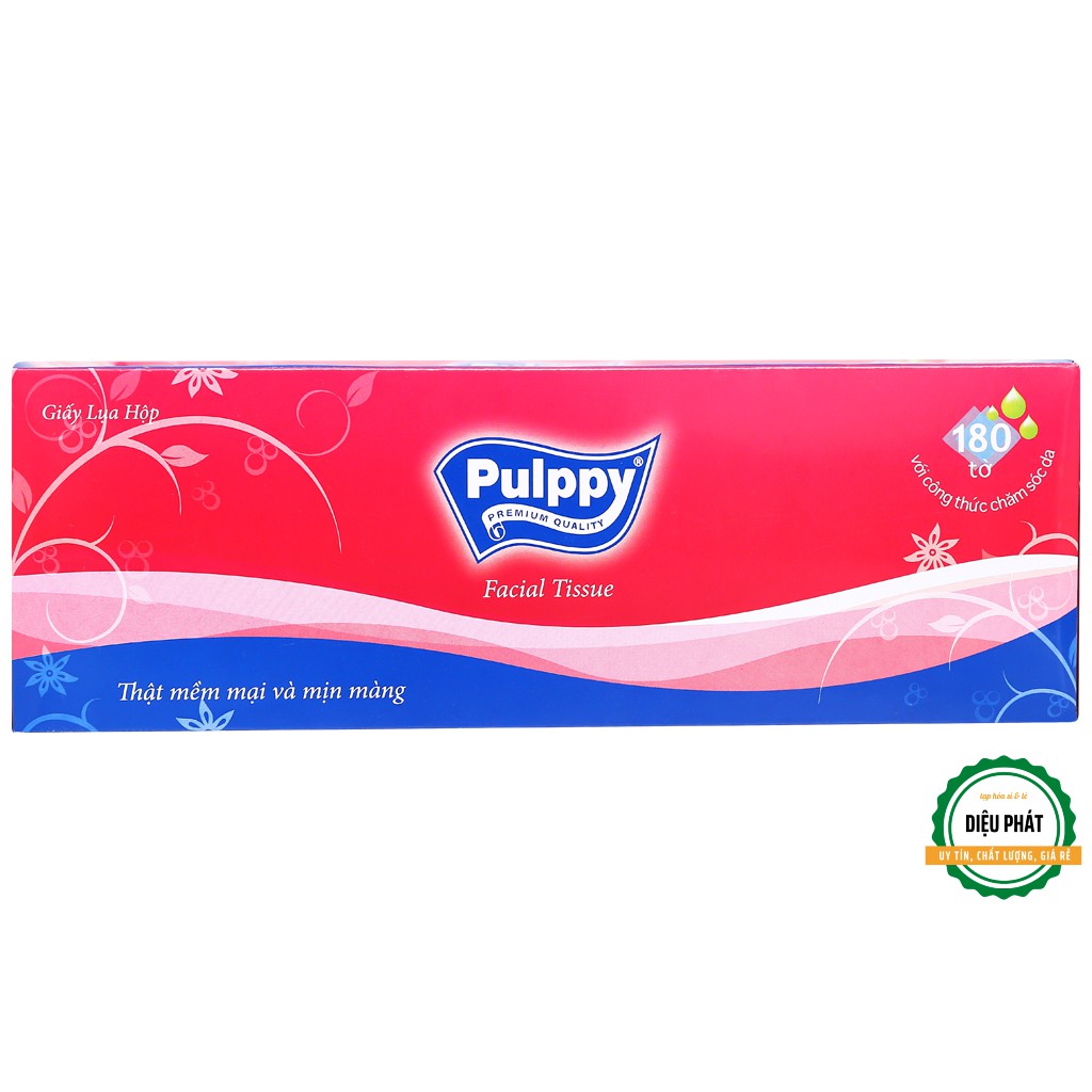 ⚡️ Giấy Hộp, Khăn Giấy Lụa Pulppy 2 Lớp Hộp 180 tờ