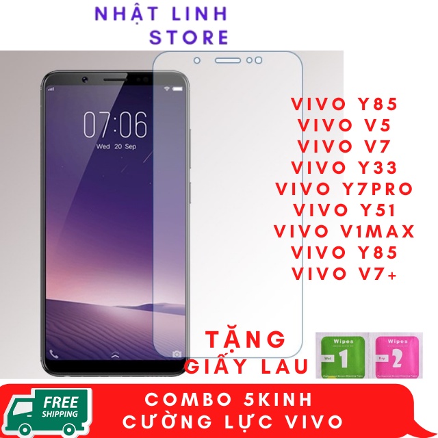Kính Cường Lực Vivo Y31/Y33/Y35 Kính trong suốt mài cạnh tặng kèm khăn lau.