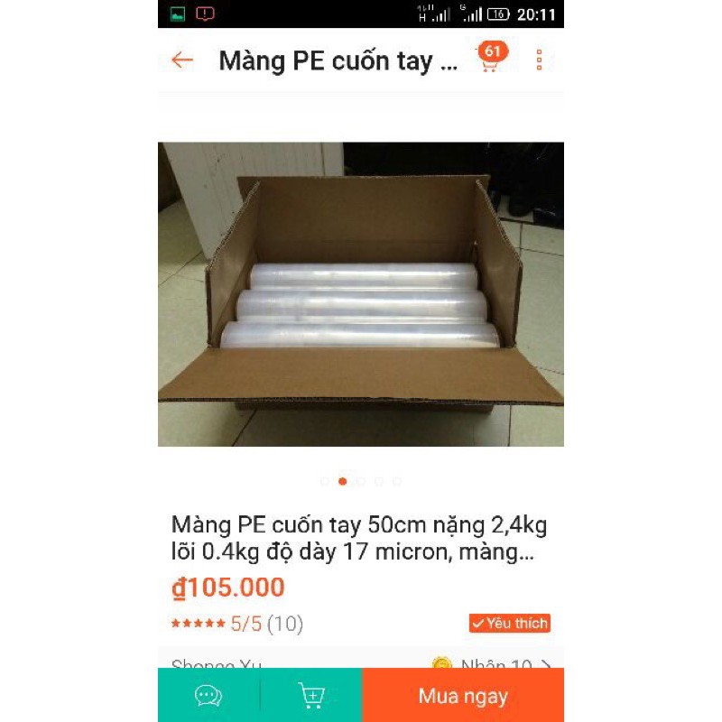 Màng chít PE 2,4kg/ cây khổ 50cm