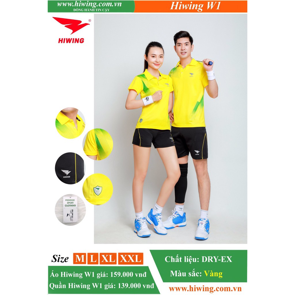 Áo cầu lông 𝗙𝗿𝗲𝗲 𝘀𝗵𝗶𝗽 áo cầu lông nam nữ Hiwwing W1 - Bull Sport VN