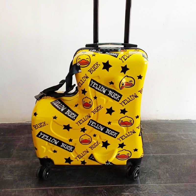 Yellow B.duck Hàng Có Sẵn Vỏ Bọc Vali Kéo Hình Chú Vịt Vàng 22 Inch Có Thể Ngồi Và Ngồi Xe Đạp Cho Trẻ Em