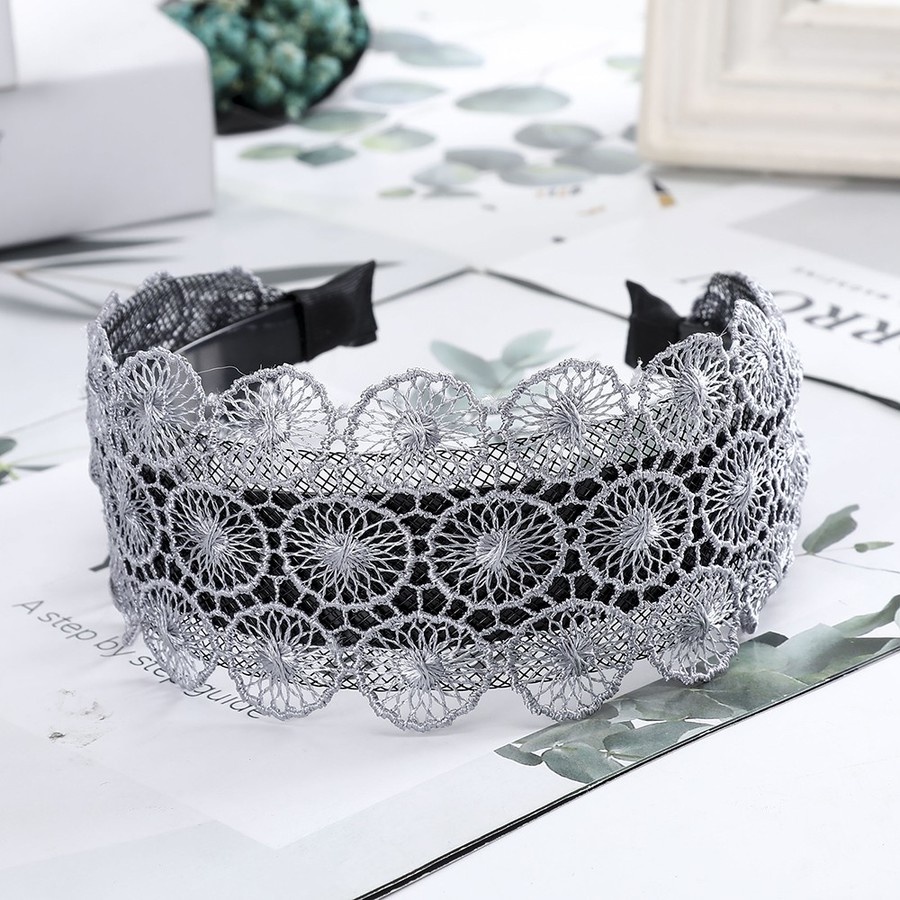 Băng đô cài tóc bản rộng phối lưới phong cách Hàn Quốc thời trang dành cho nữ