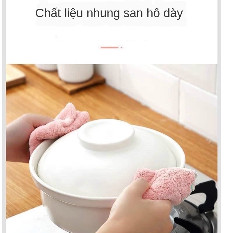 Khăn Lau Đa Năng, Khăn Lông Cừu Dày Dặn Thấm Hút Không Bám Dầu , Khăn lau bếp đa năng 2 mặt siêu thấm